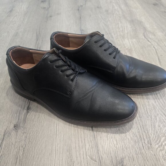 Goodfellow & Co Mens Black Oxford Shoes Size 9.5 Faux Leather Lace-Up Dress Shoe